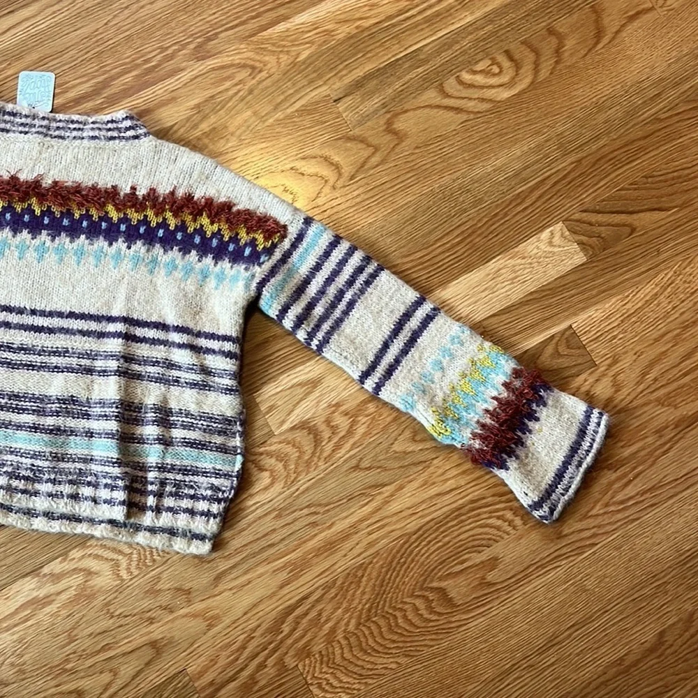 NWT Free People Festive Fairisle Pullover Sweater Size Small